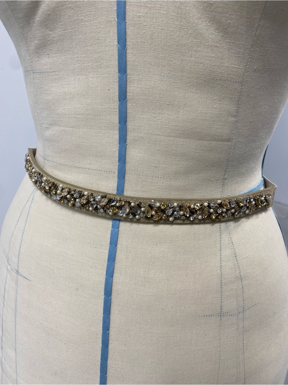 WHBM Embellished Leather Stretch Statement Belt Medium
